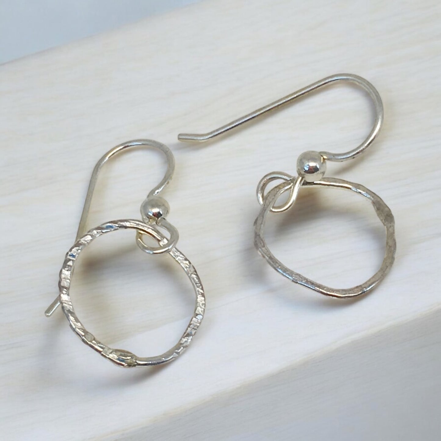 Silver Ripple Drop - Sterling Silver Dangle Earrings - Aprilierre