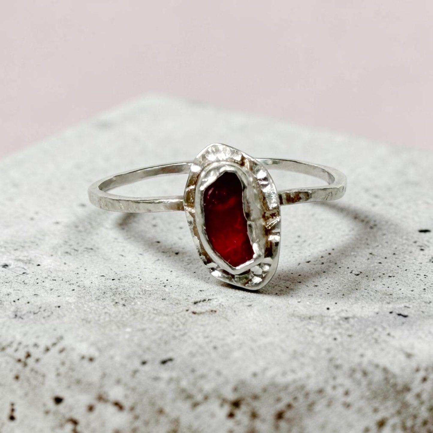 Pink Martini-Sterling Silver Pink Tourmaline Ring size 8.75 - Aprilierre