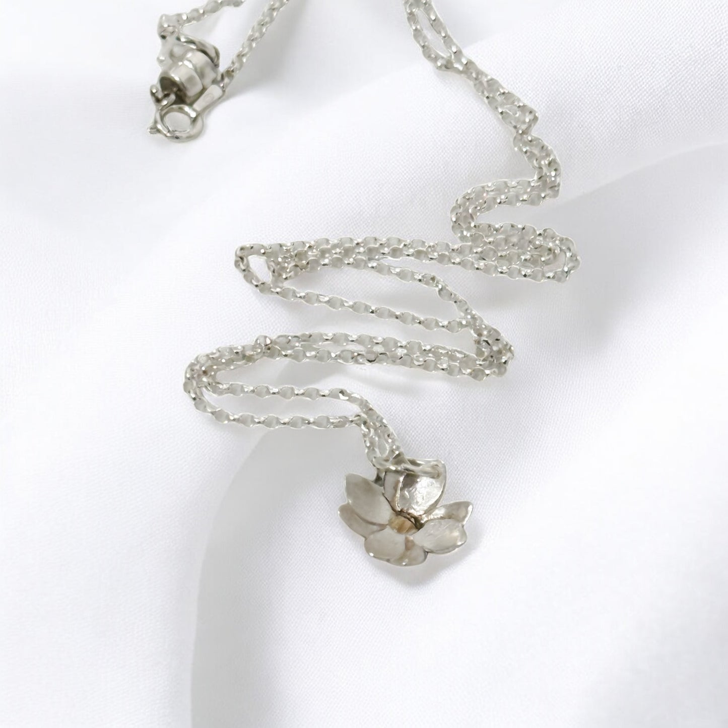 Wild Rose-Sterling Silver 18kt Gold Pendant Necklace