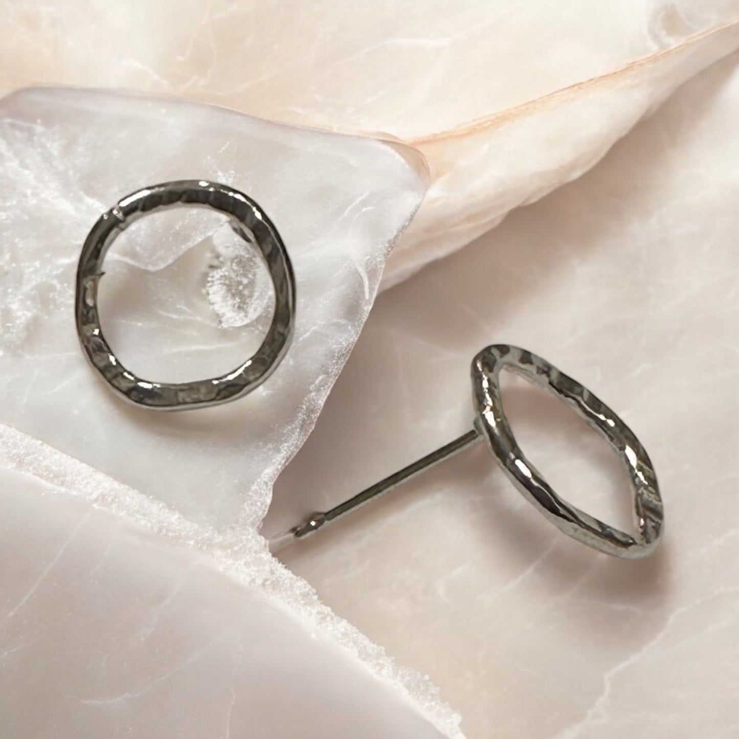 Silver Ripple Studs -Sterling Silver Earring Studs - Aprilierre