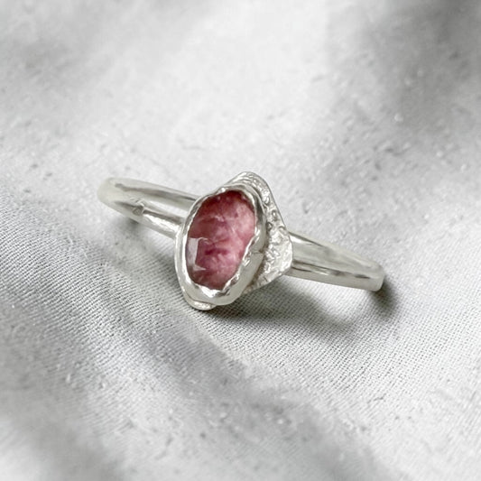 Pink Parfait-Sterling Silver Pink Tourmaline Ring size 6.75 - Aprilierre