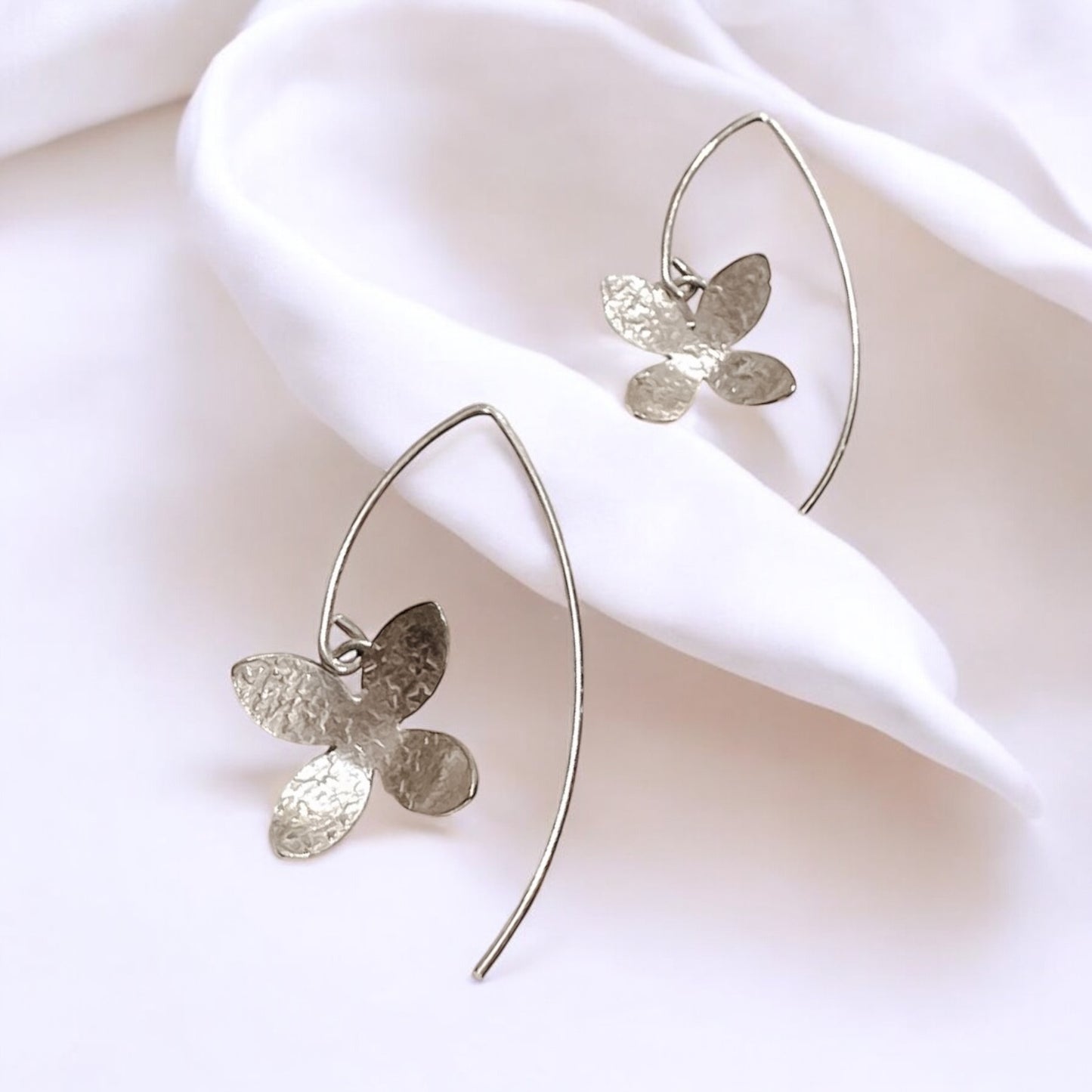 Whispering Eloquent Petals -Sterling Silver Earring Drops