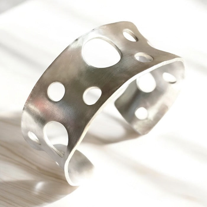 Iconic Sterling Silver Cuff Bracelet-1 inch wide - Aprilierre