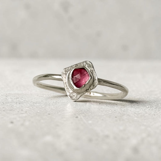 Raspberry Tart-Sterling Silver PinkRing Size 8.25 - Aprilierre