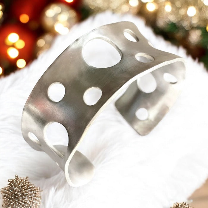 Iconic Sterling Silver Cuff Bracelet-1 inch wide - Aprilierre