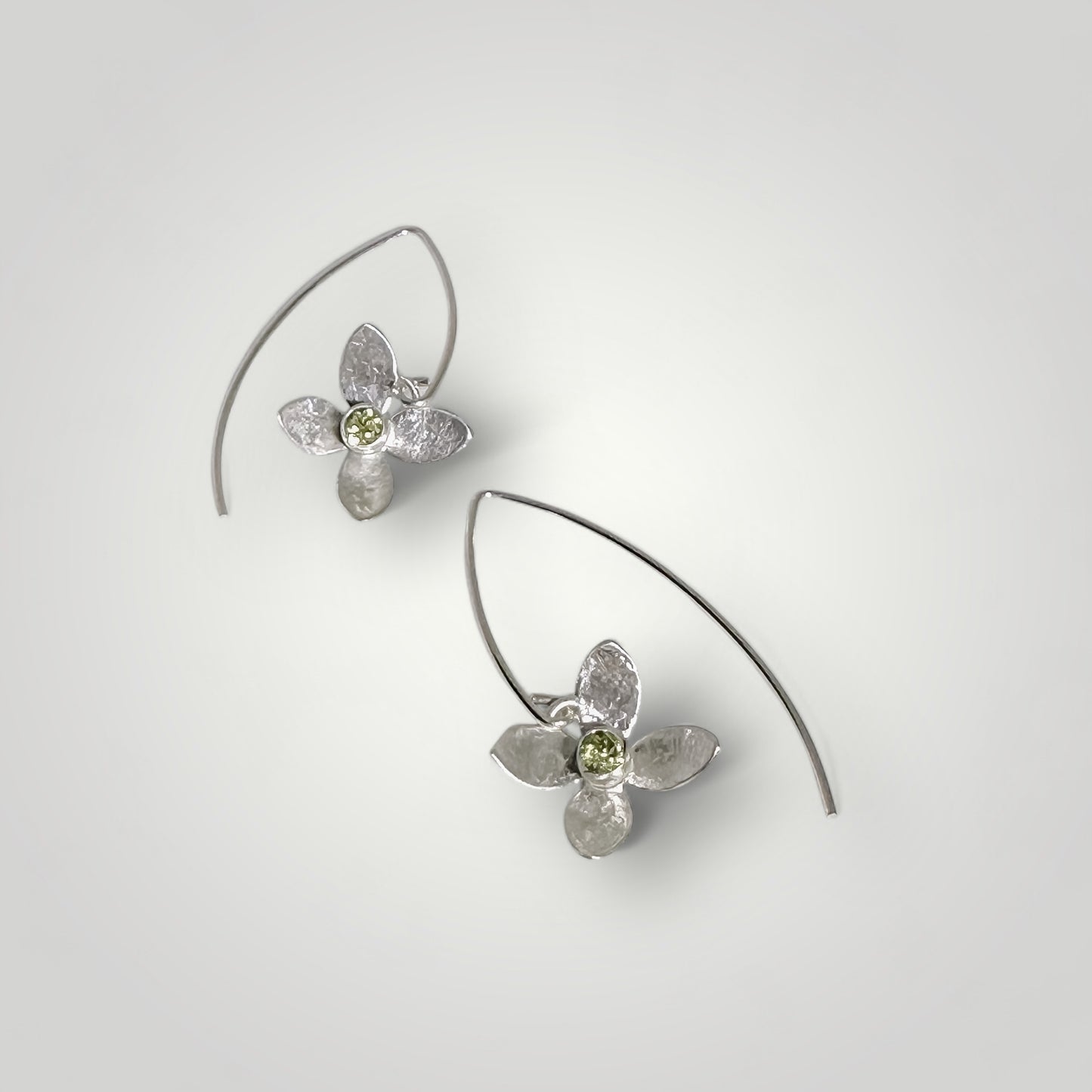 Eloquent Petals Sterling Silver With Topaz Earrings - Aprilierre