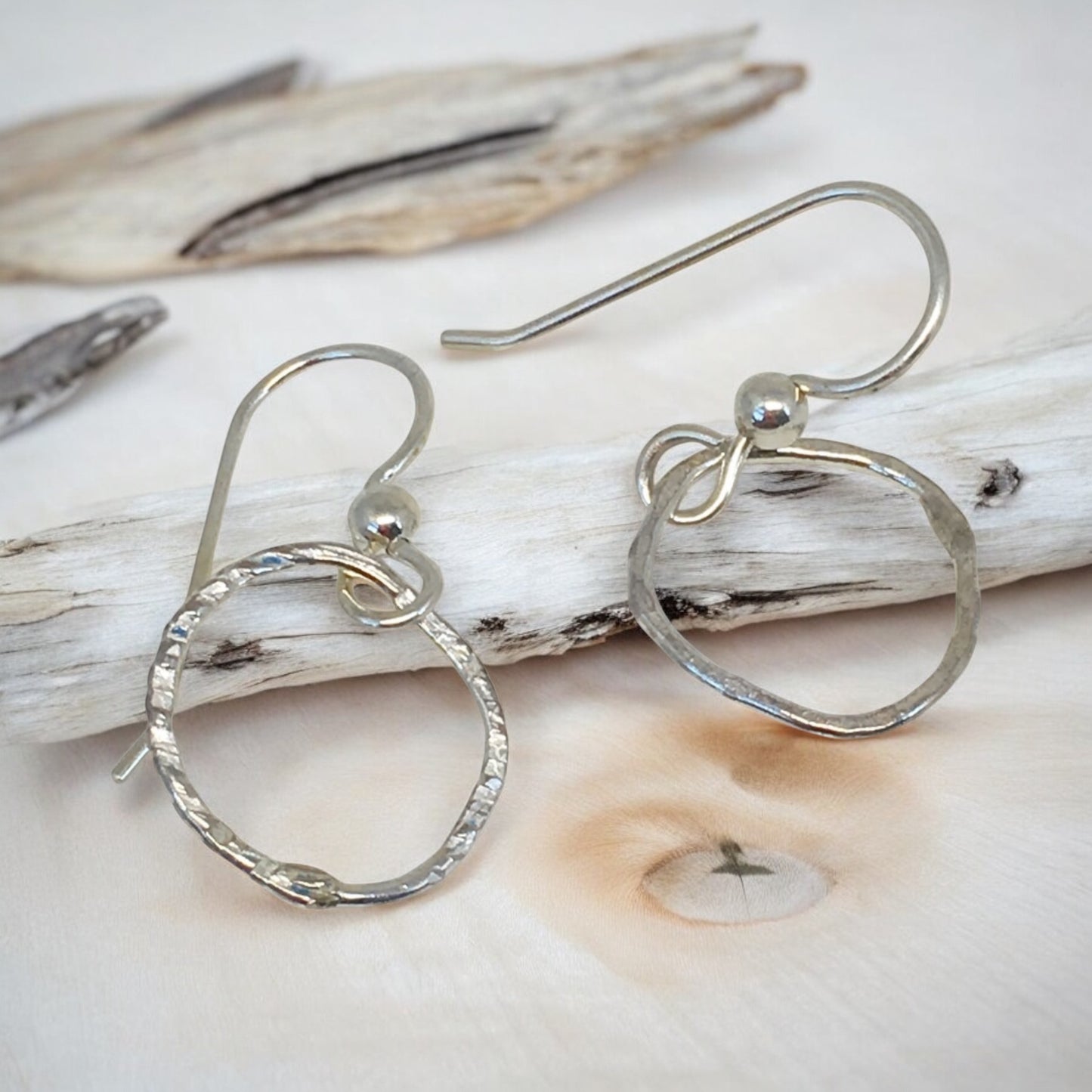 Silver Ripple Drop - Sterling Silver Dangle Earrings - Aprilierre