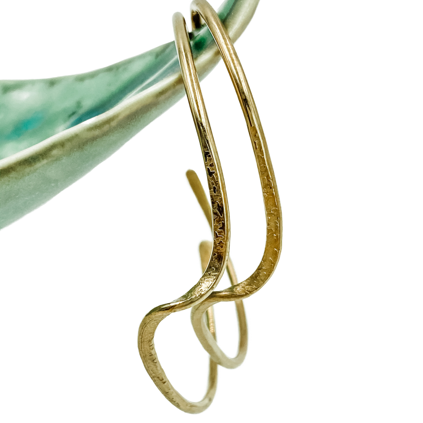 Bracelets-Hammered Brass Wave Cuffs set of Two - Aprilierre