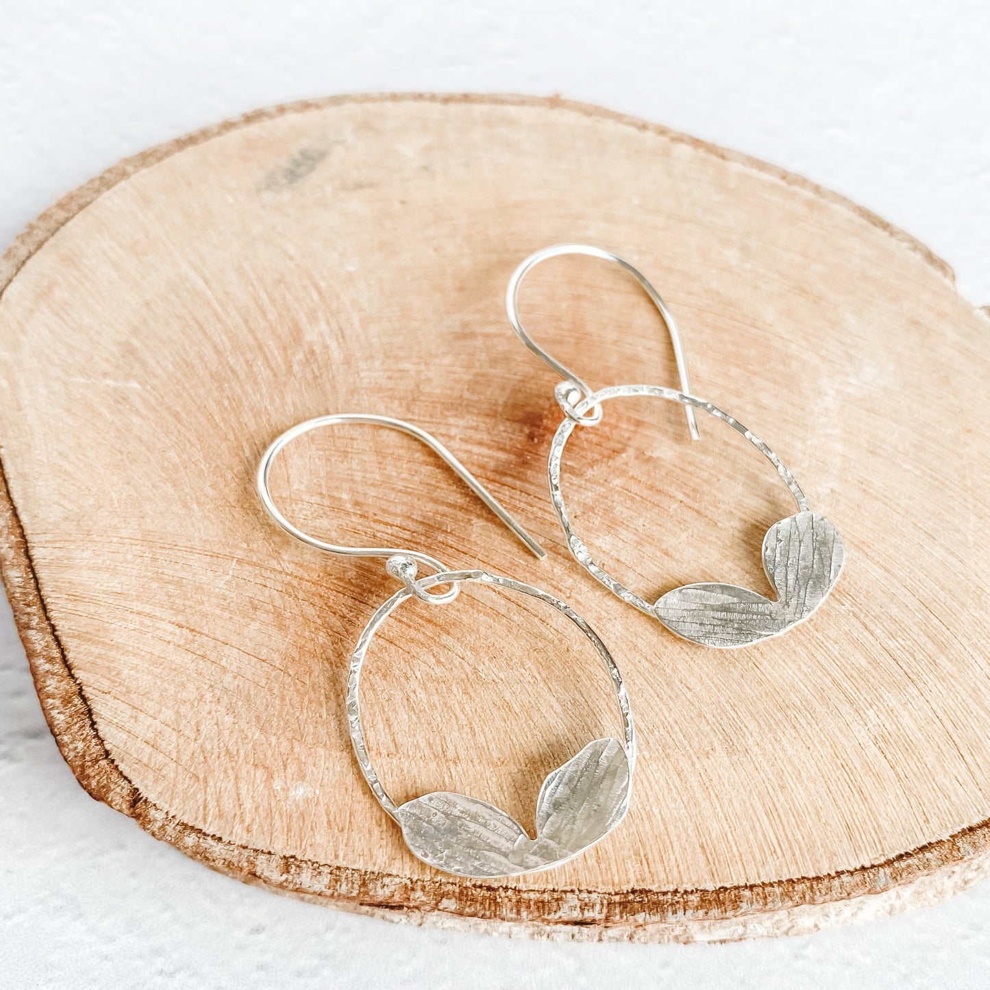 Pretty Petals~Sterling Silver Hoop Earring Dangles - Aprilierre