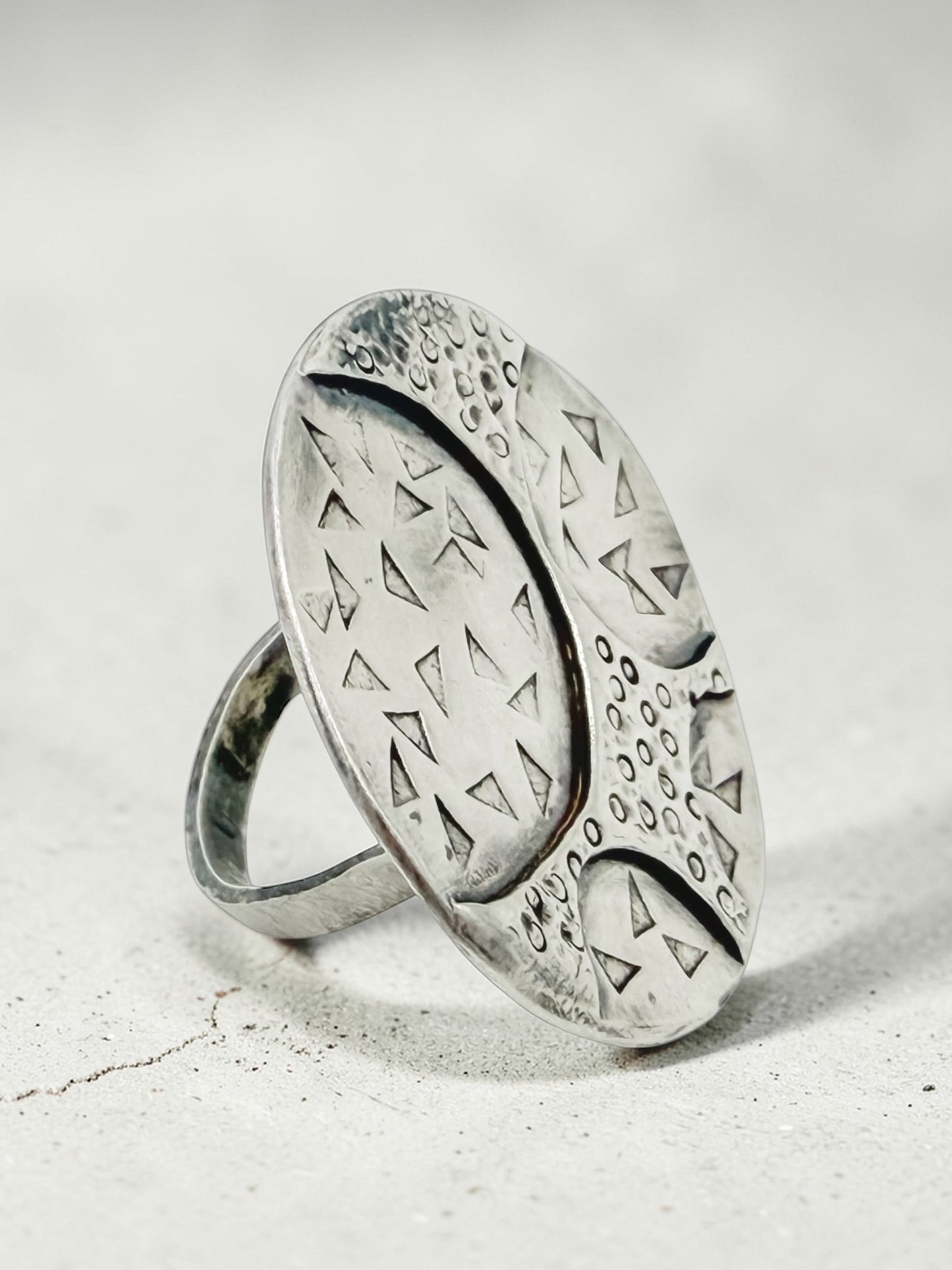 Shield of Resolve-Sterling Silver statement Ring Size 7 - Aprilierre