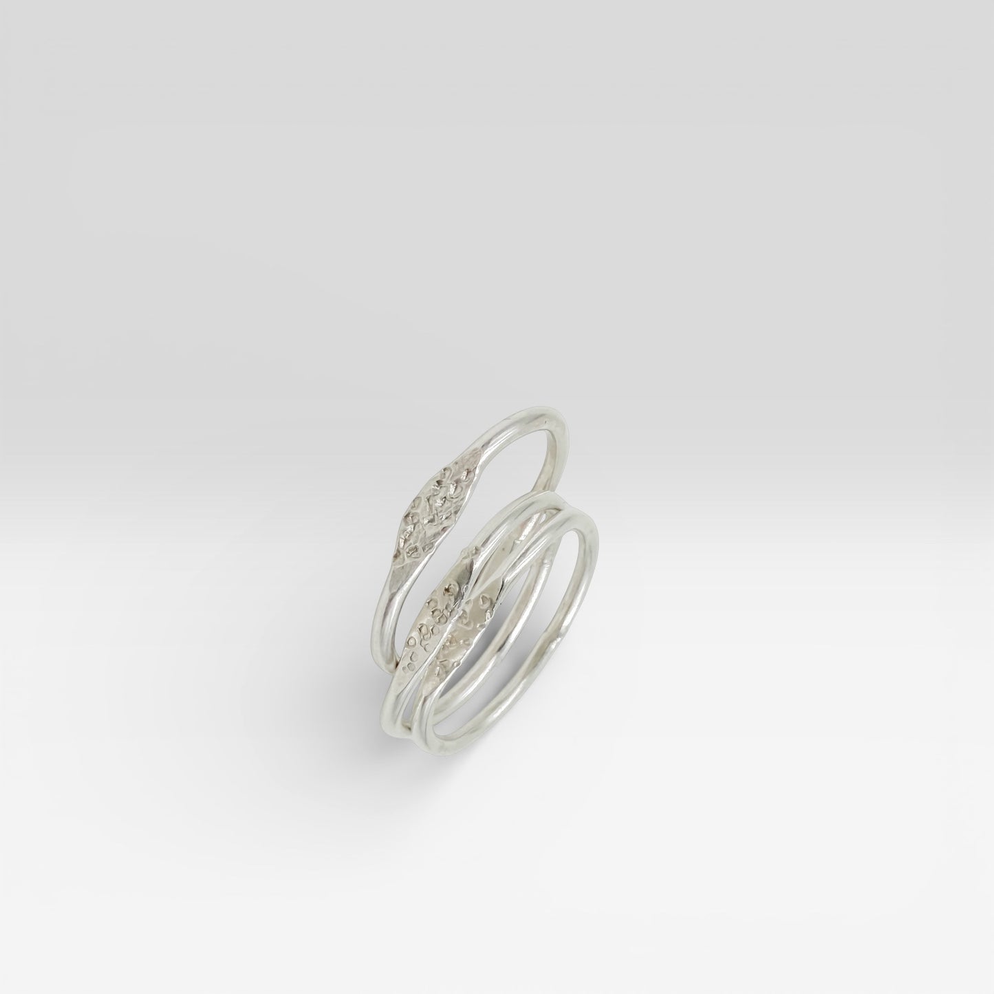Tidepool Stacking Rings -Sterling Silver Stacking Set of 3