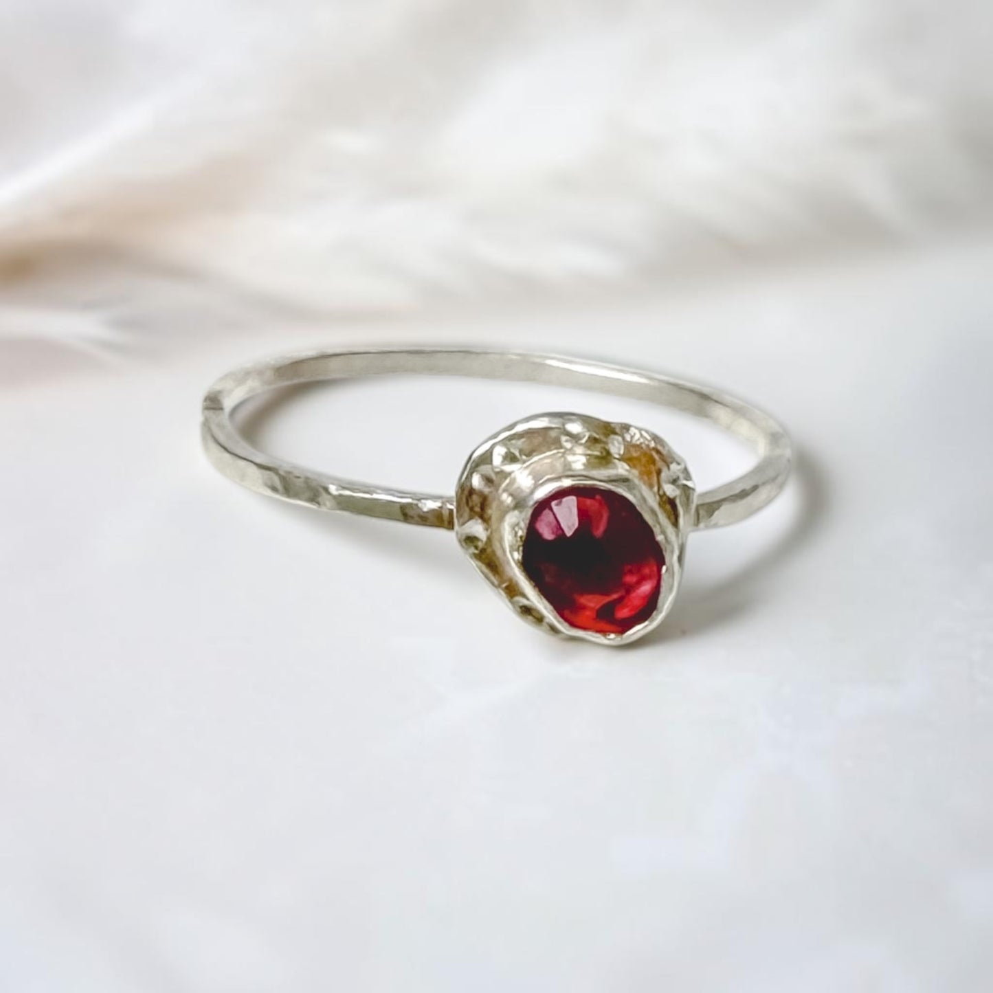 Sterling silver Raspberry Delight ring with pink tourmaline gemstone, size 9.25, by Aprilierre, showcasing the detailed jewelry design.