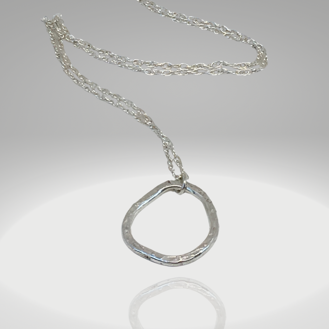Petite Circle Necklace-Sterling silver necklace - Aprilierre