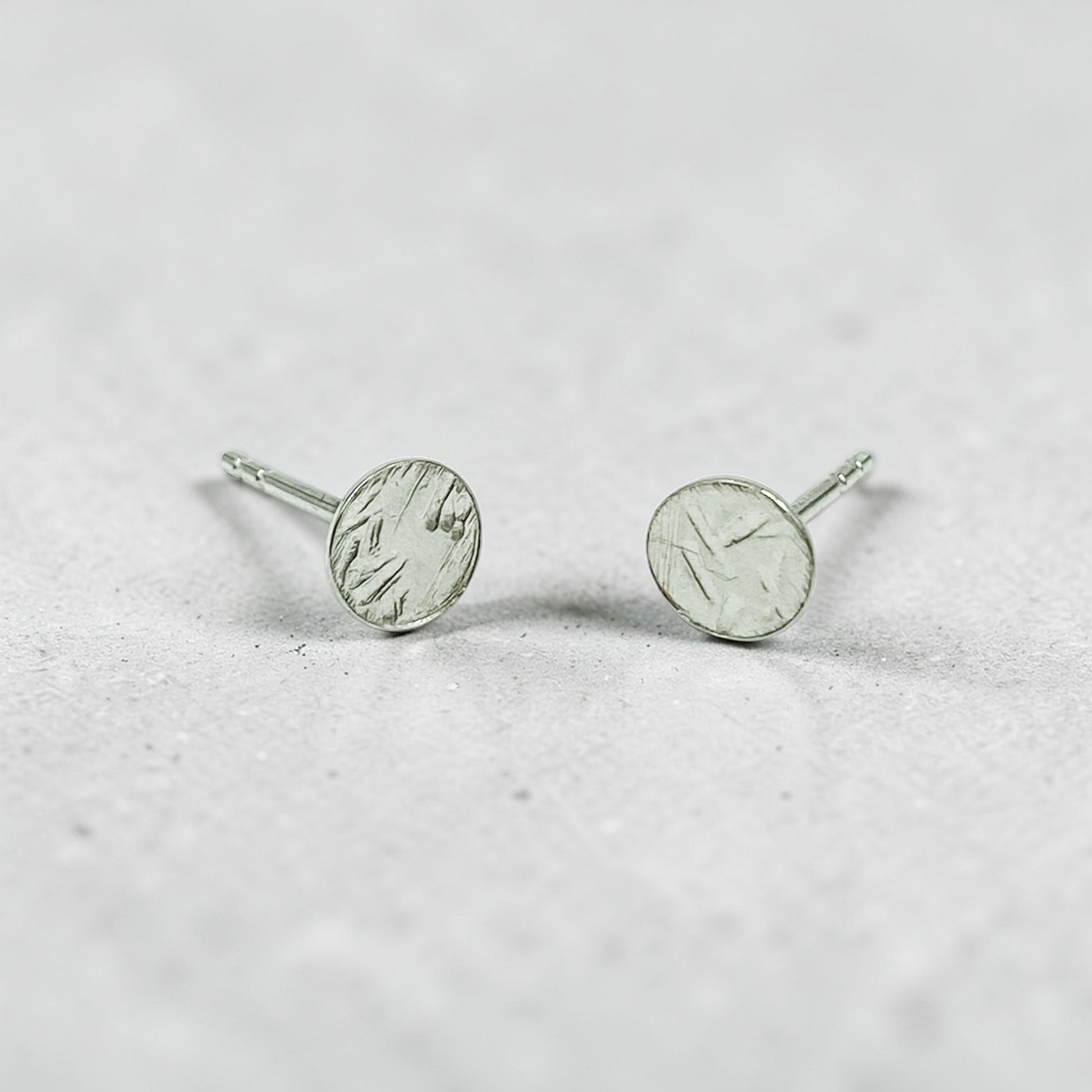 Studio Textured Silver Studs - Aprilierre