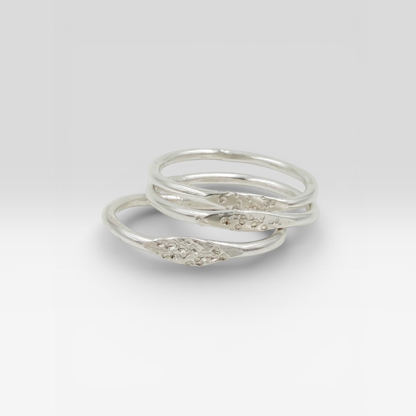 Tidepool Stacking Rings -Sterling Silver Stacking Set of 3