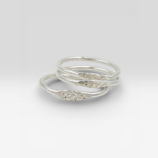 Tidepool Stacking Rings -Sterling Silver Stacking Set of 3