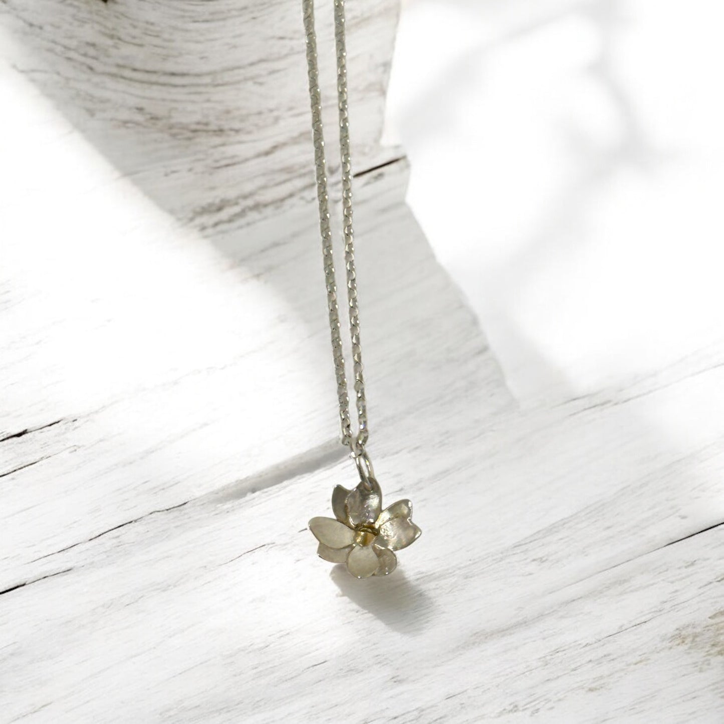 Wild Rose-Sterling Silver 18kt Gold Pendant Necklace