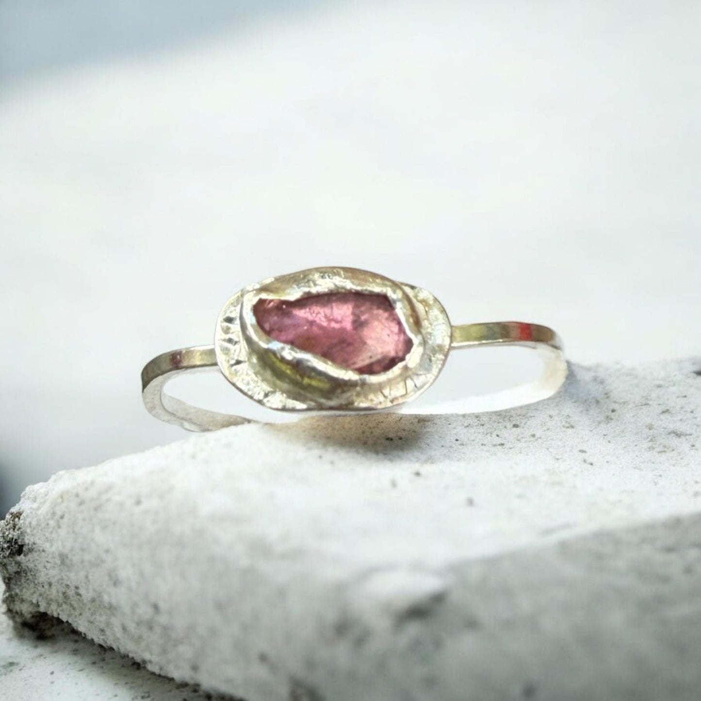 Rhubarb Slushie-Sterling Silver Ring Size 9.25 - Aprilierre