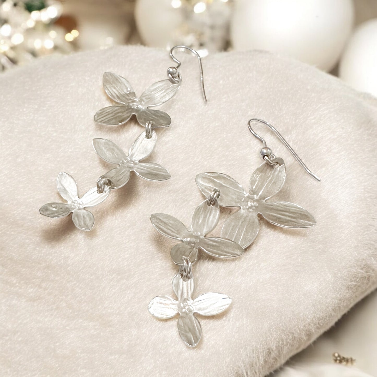 Cascading Petals-Sterling Silver Earrings