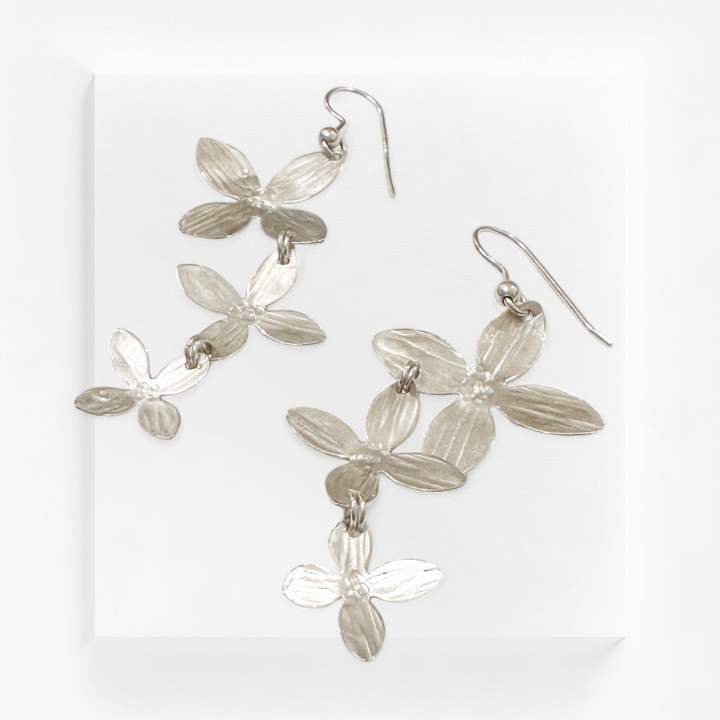 Cascading Petals-Sterling Silver Earrings