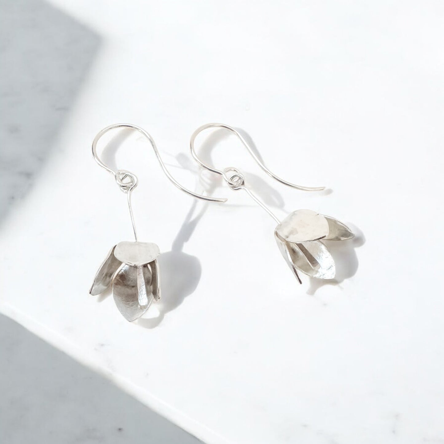 Whispering Lily Flower -Sterling silver Earrings