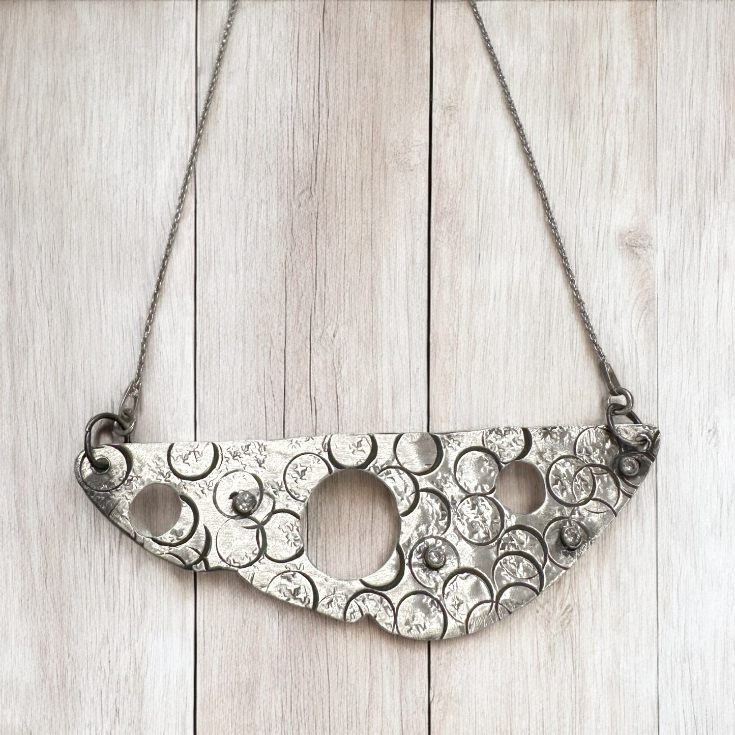 Celestial Edge Necklace-Sterling Silver Statment Necklace