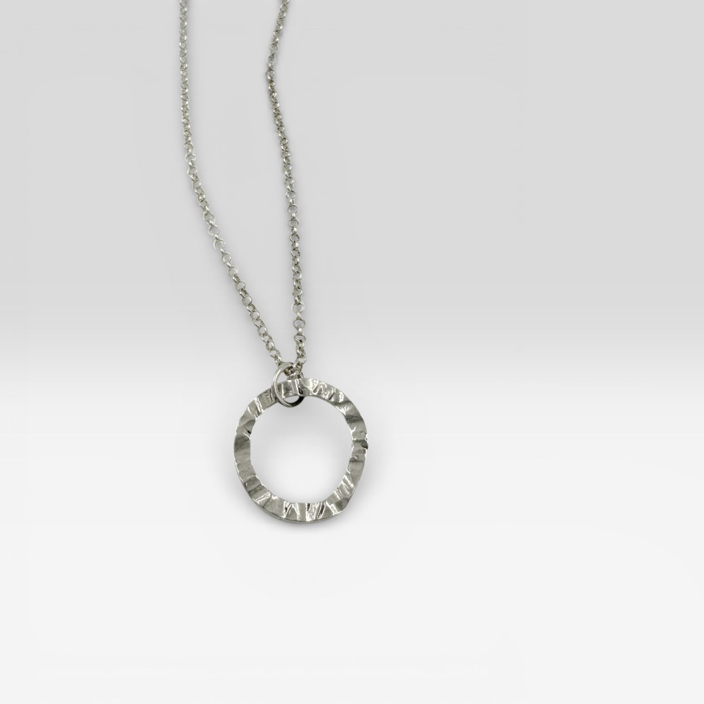 Quiet Orbit -Sterling silver Circle Pendant Necklace