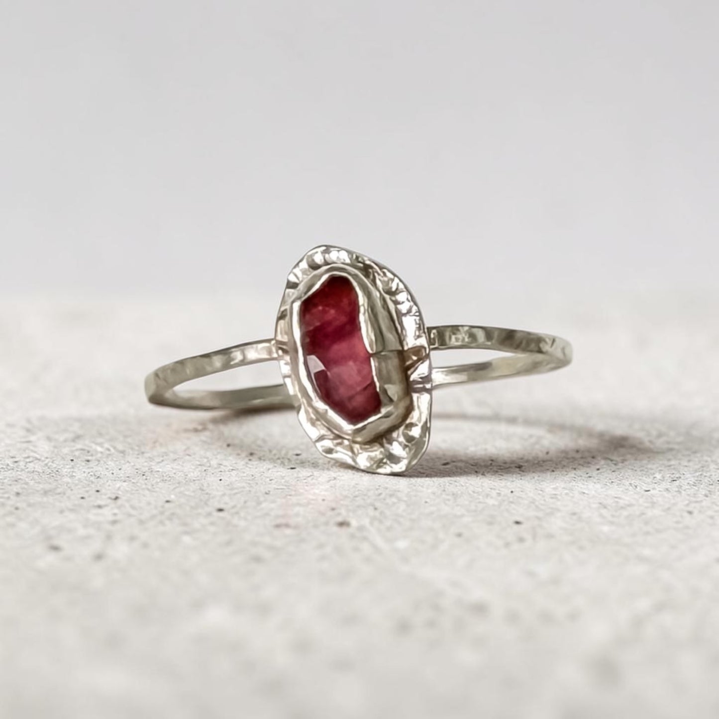 Pink Martini-Sterling Silver Pink Tourmaline Ring size 8.75 - Aprilierre