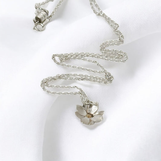 Wild Rose-Sterling Silver 18kt Gold Pendant Necklace - Aprilierre