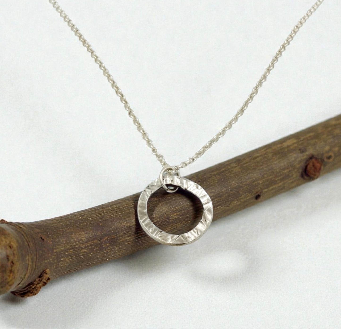 Quiet Orbit -Sterling silver Circle Pendant Necklace