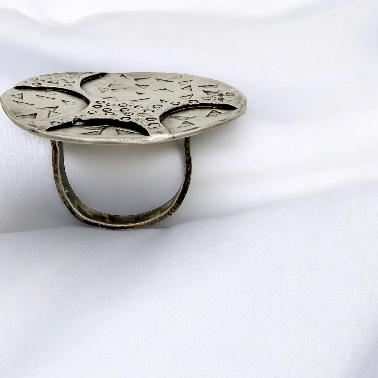 Shield of Resolve-Sterling Silver statement Ring Size 7