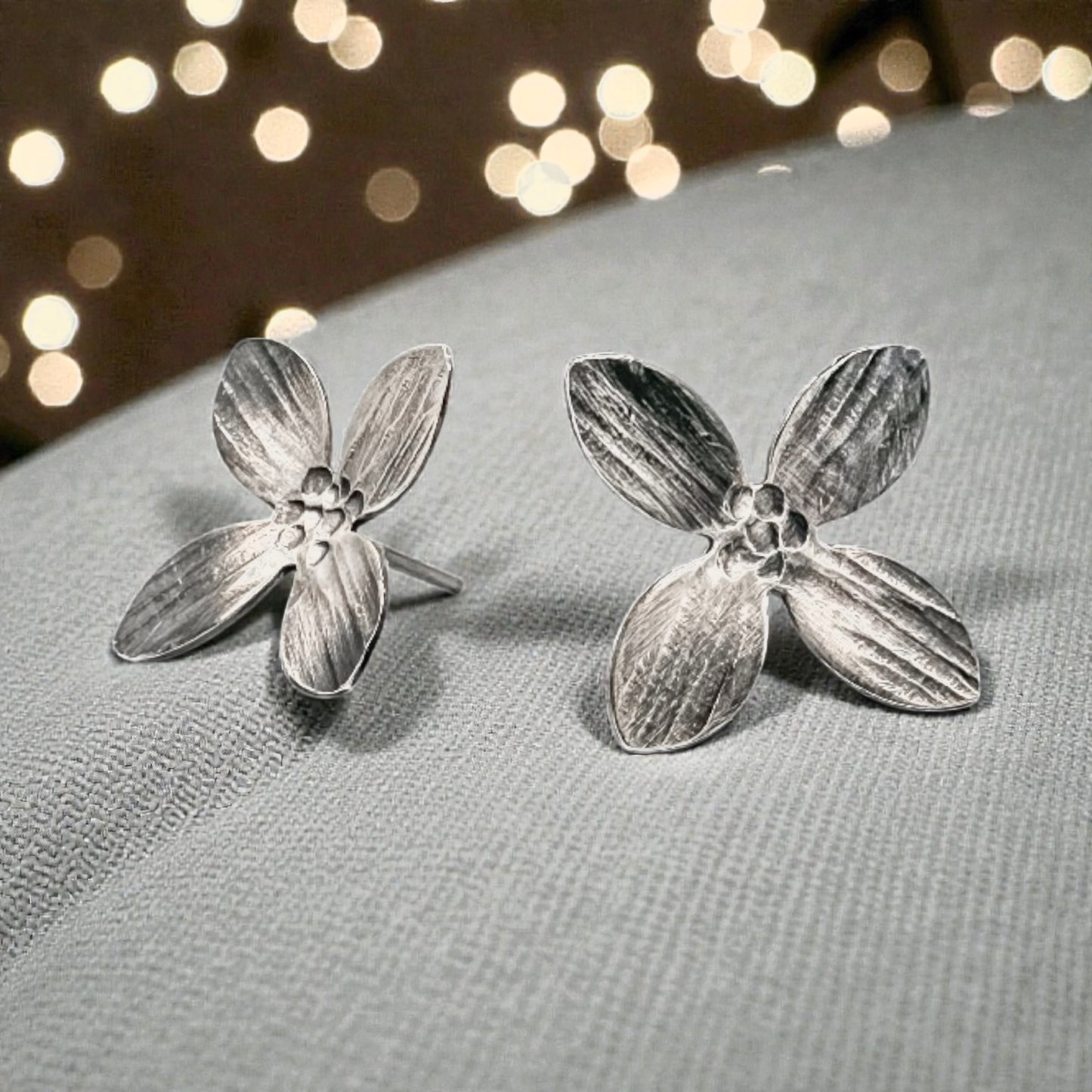 Plumeria Blooms-Sterling Silver Statement Studs