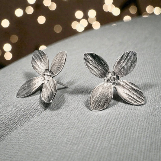 Plumeria Blooms-Sterling Silver Statement Studs