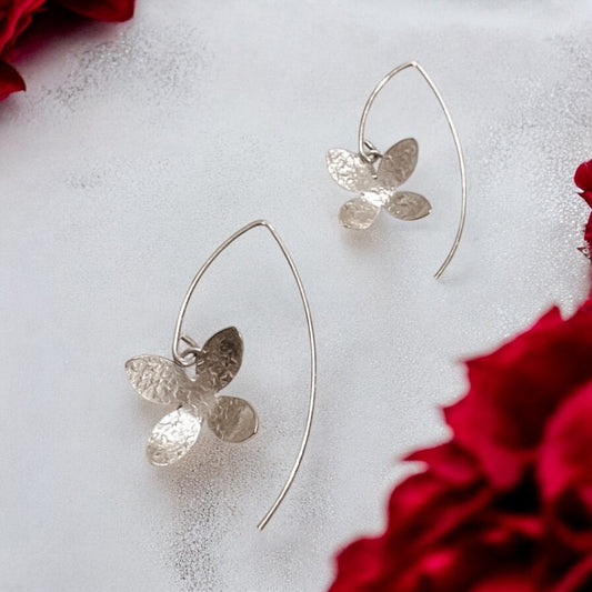 Whispering Eloquent Petals -Sterling Silver Earring Drops