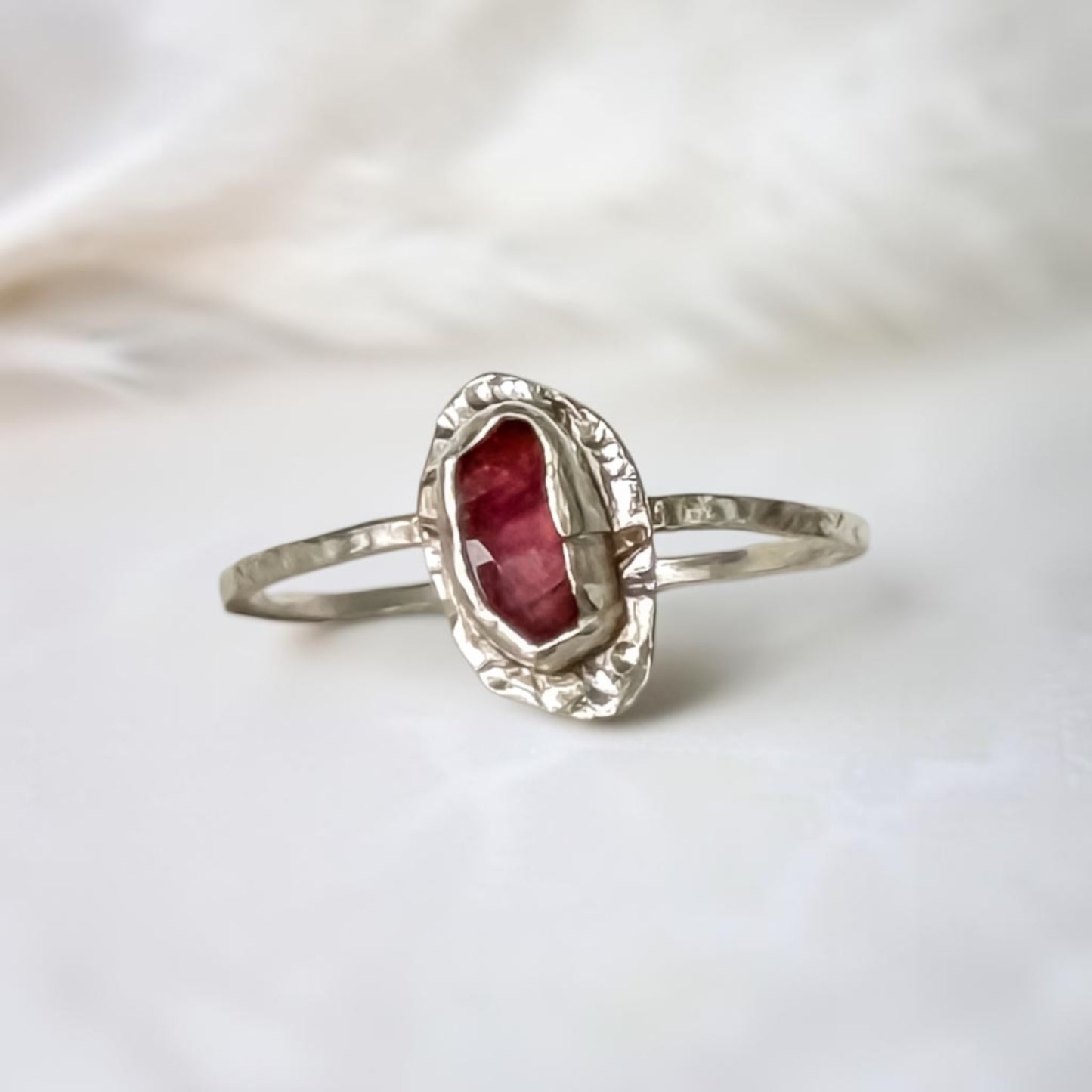 Pink Martini-Sterling Silver Pink Tourmaline Ring size 8.75 - Aprilierre