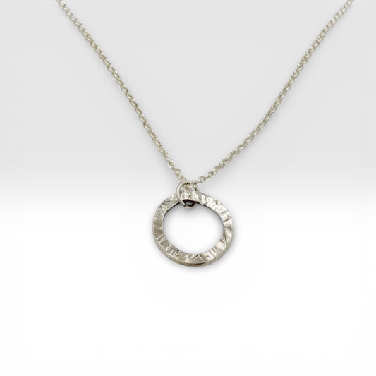 Quiet Orbit -Sterling silver Circle Pendant Necklace