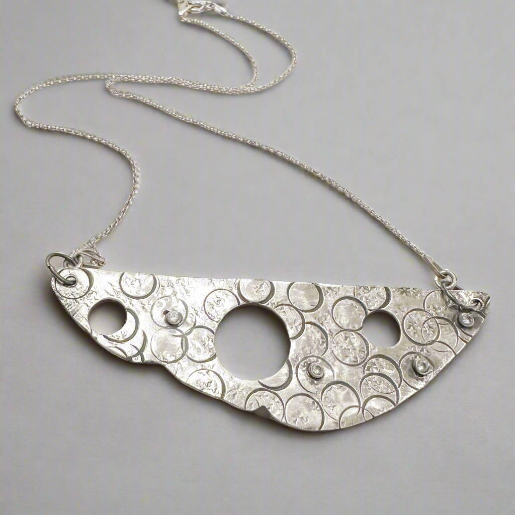 Celestial Edge Necklace-Sterling Silver Statment Necklace