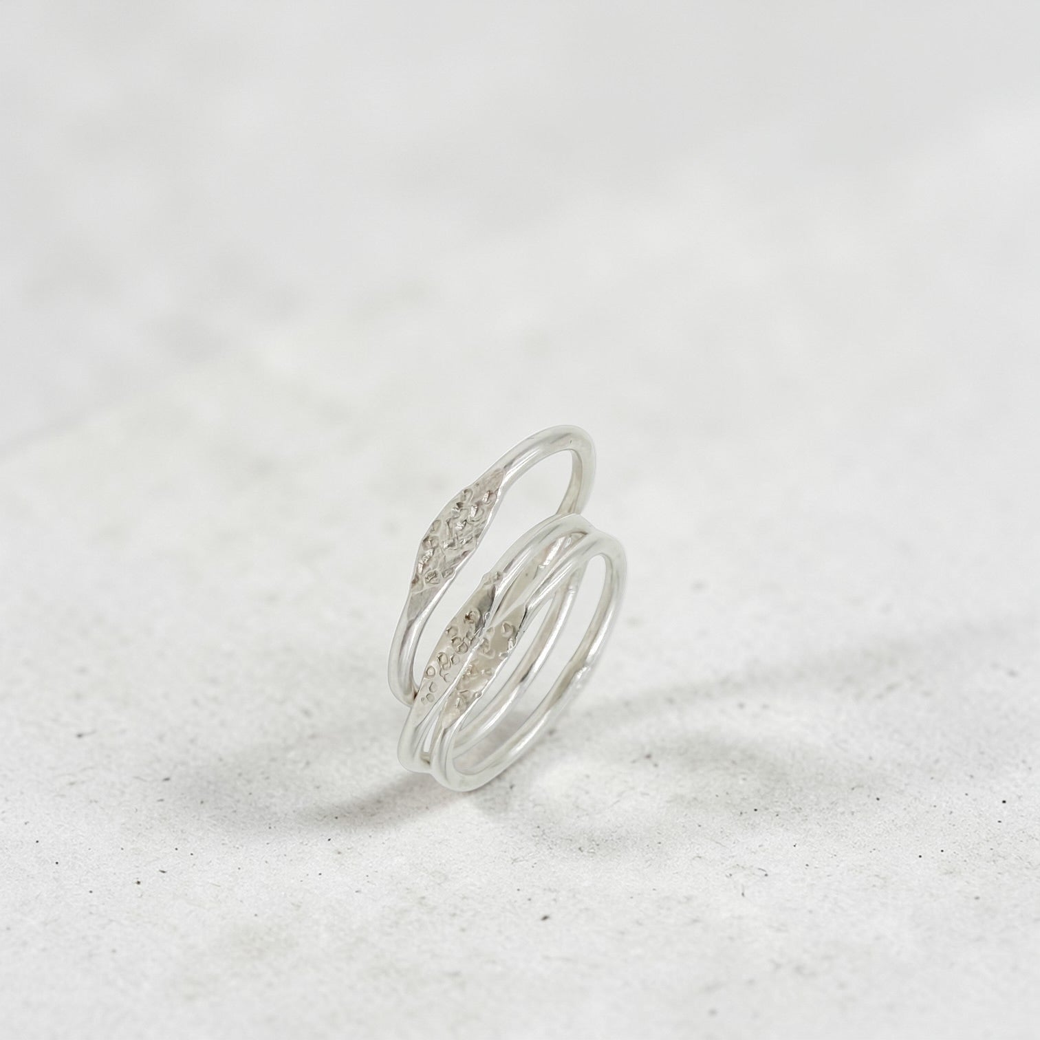 Tidepool Stacking Rings -Sterling Silver Stacking Set of Three - Aprilierre