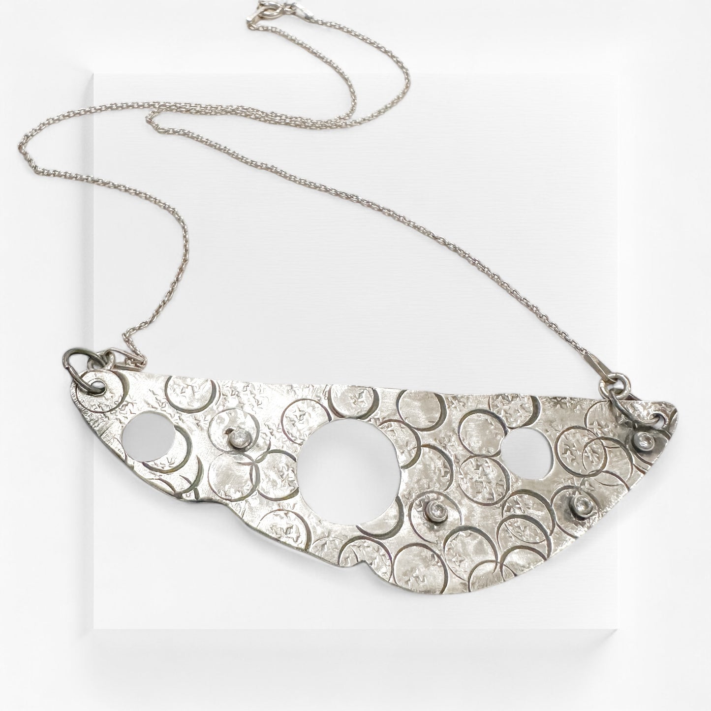 Celestial Edge Necklace-Sterling Silver Statment Necklace