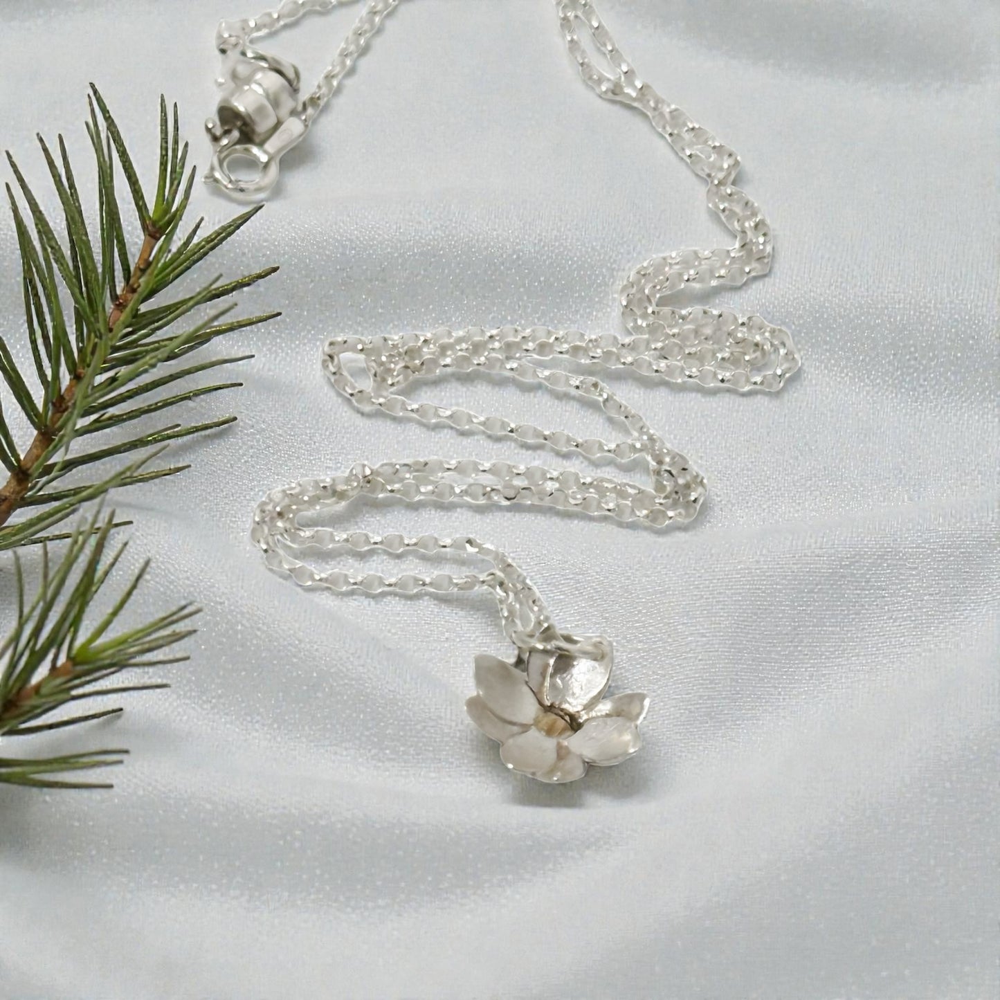 Wild Rose-Sterling Silver 18kt Gold Pendant Necklace