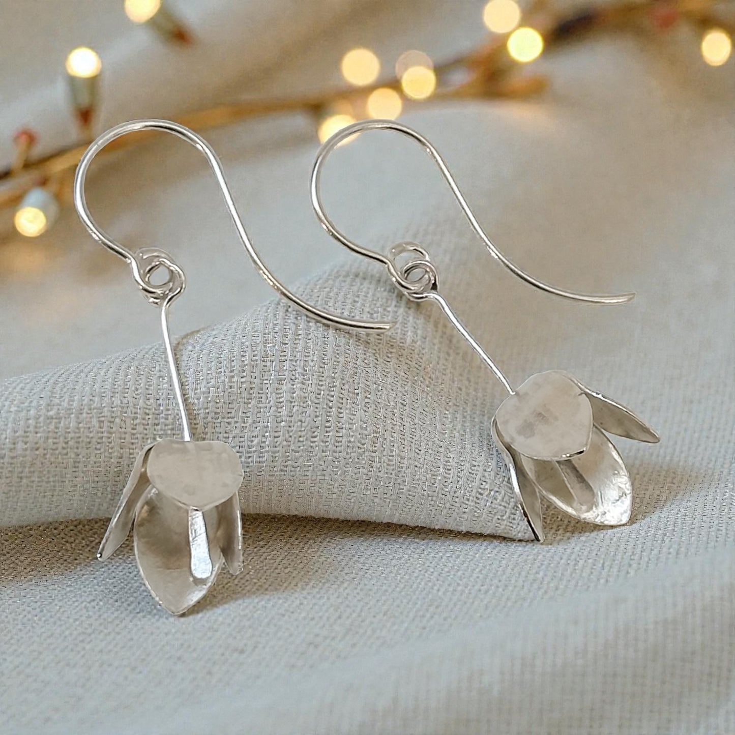 Whispering Lily Flower -Sterling silver Earrings