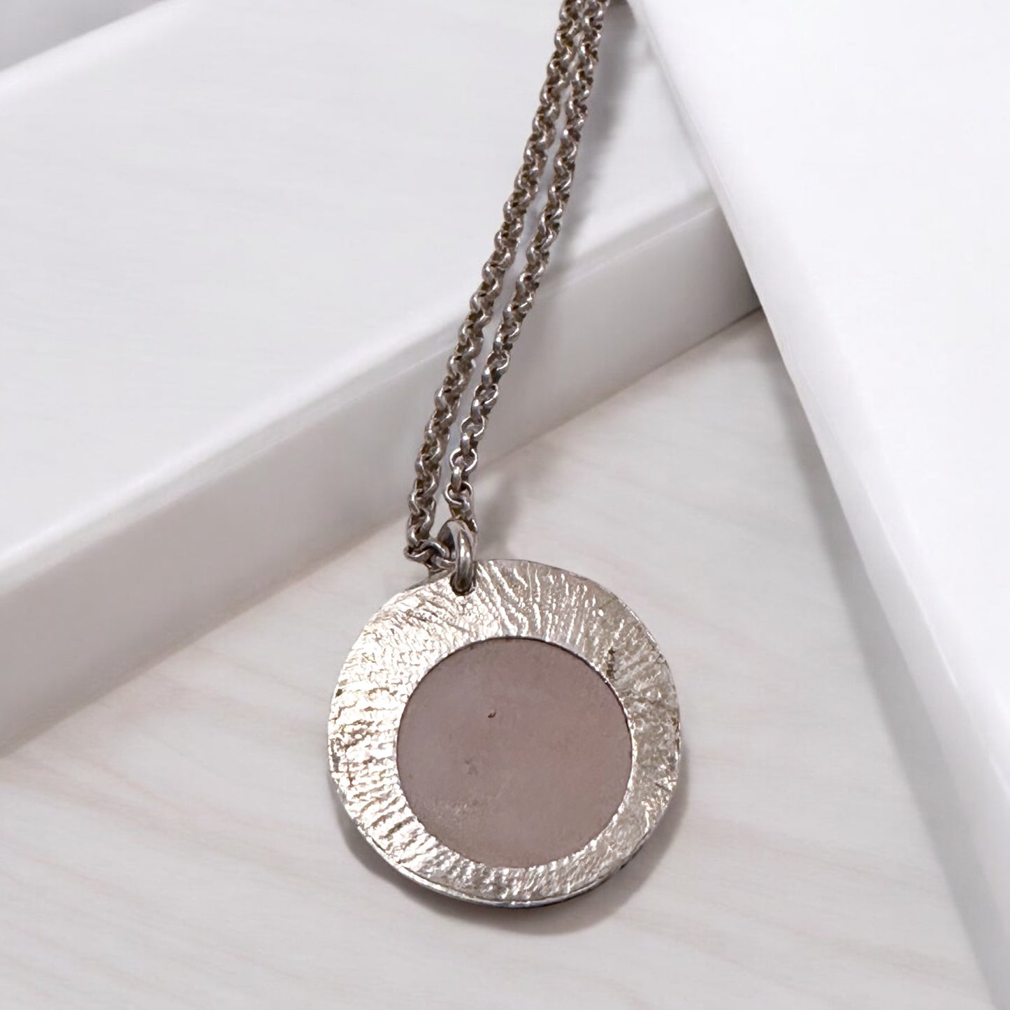 Etheral Rose Neckace-Sterling Silver Rose Quartz