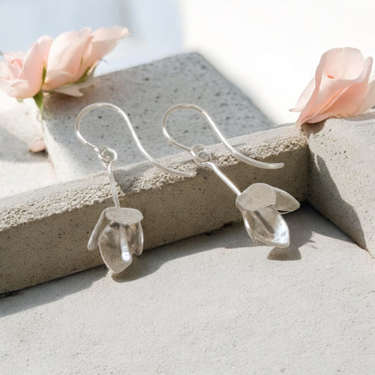 Whispering Lily Flower -Sterling silver Earrings - Aprilierre