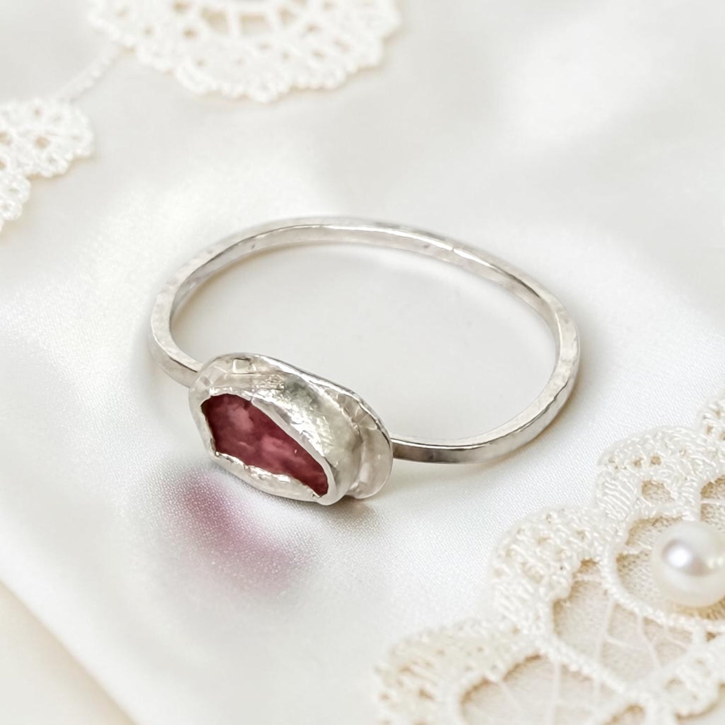 Rhubarb Slushie-Sterling Silver Ring Size 9.25 - Aprilierre