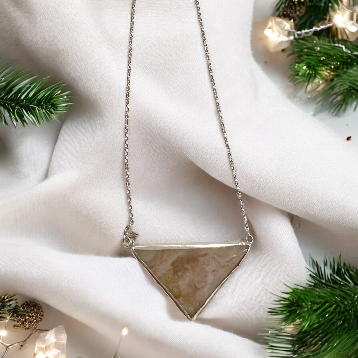 Edge of Elegance-Sterling Silver Jasper Pendant necklace