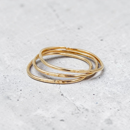 Sun-warmth Stacking Rings Set of Three - Aprilierre