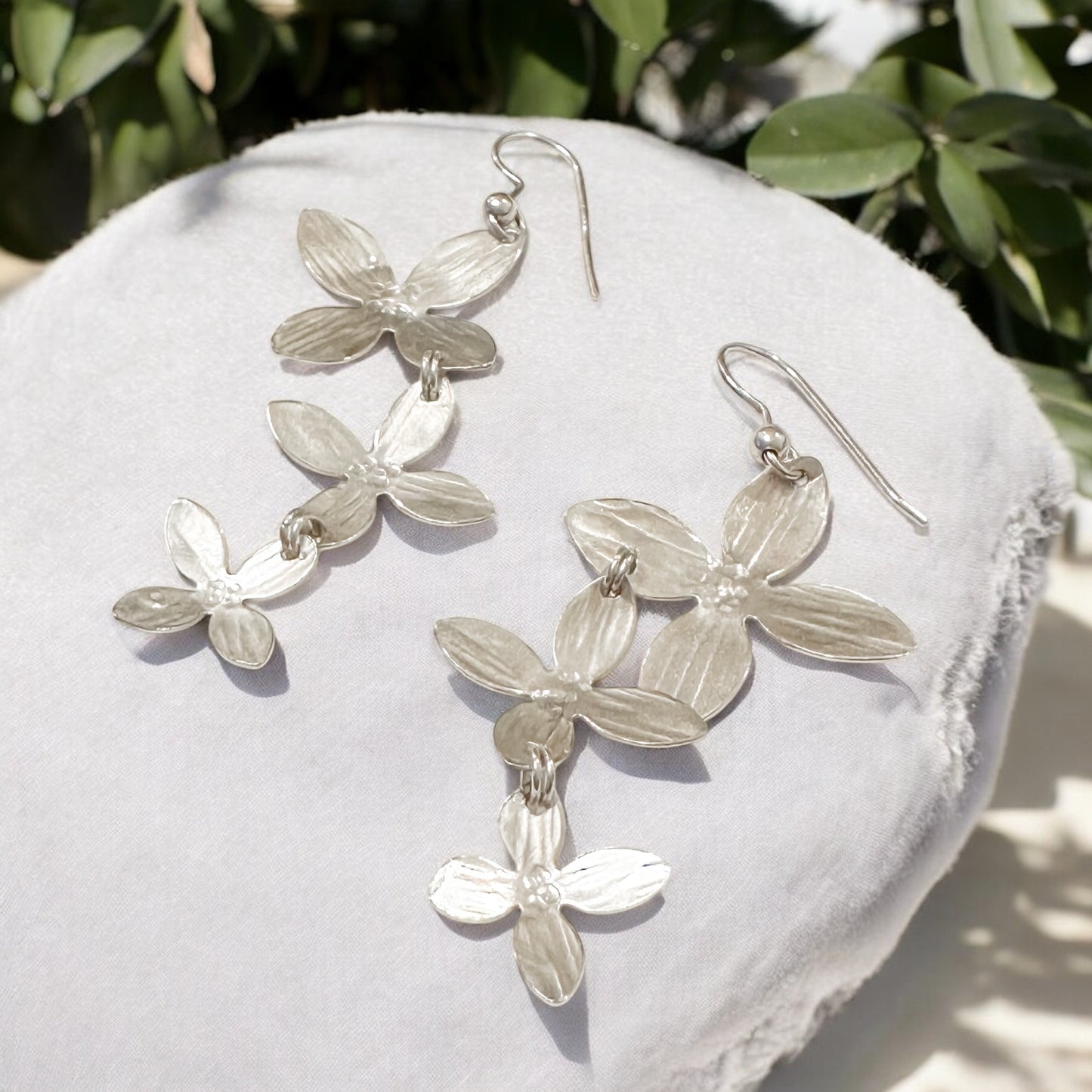 Cascading Petals-Sterling Silver Earrings