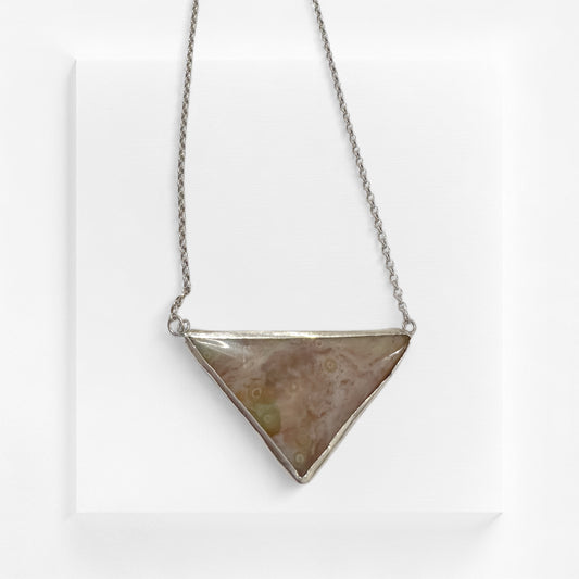 Edge of Elegance-Sterling Silver Jasper Pendant necklace