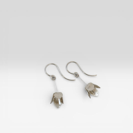 Whispering Lily Flower -Sterling silver Earrings