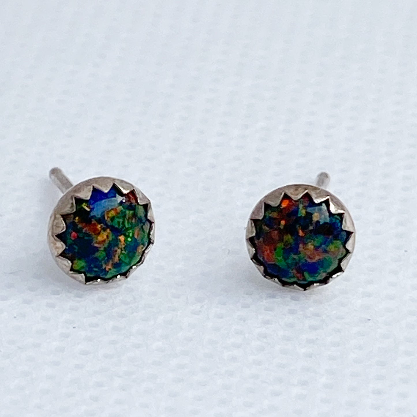 Black Kyocera Opal  Earring Studs - Aprilierre